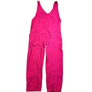We The Free Free People Pink Corduroy Adjustable Straps Overalls Womens Large‎